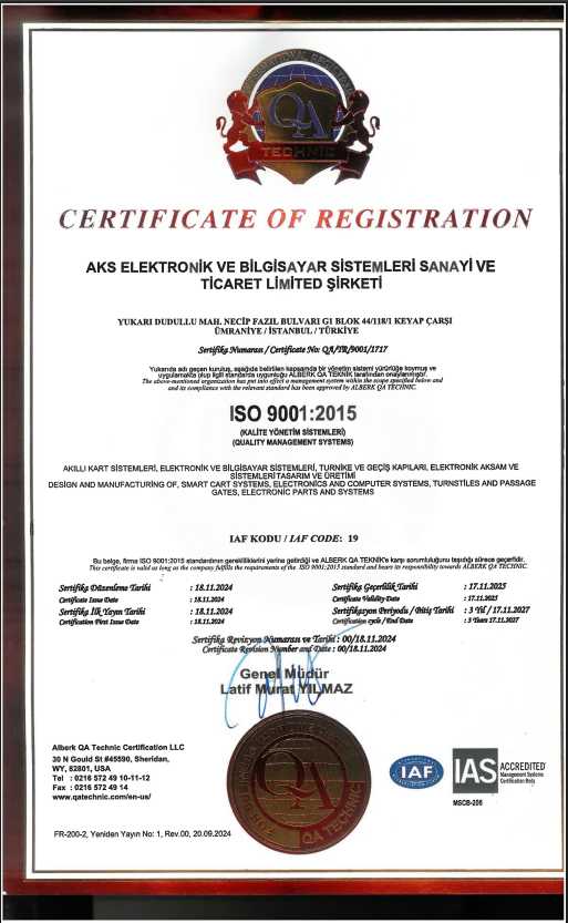 ISO 9001:2015 Kalite Yönetim Sistemi